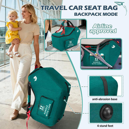 Infant Car Seat Travel Bag for Airplane Padded Car Seat Backpack