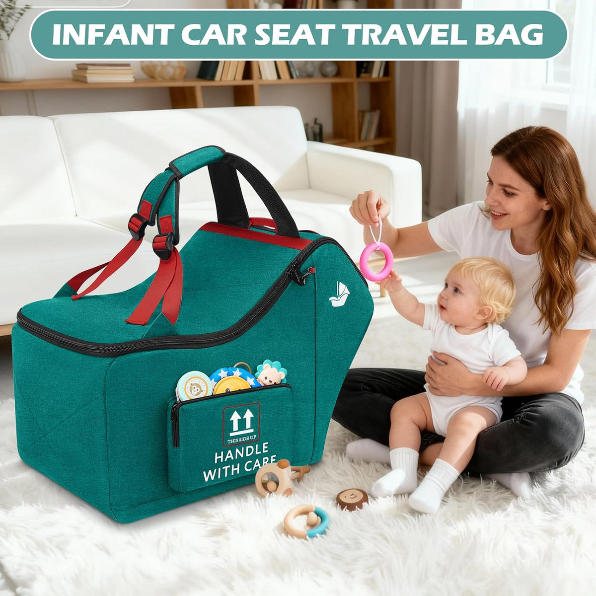 Infant Car Seat Travel Bag for Airplane Padded Car Seat Backpack