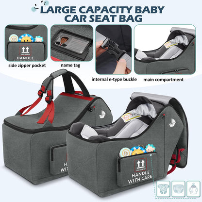 Infant Car Seat Travel Bag for Airplane Padded Car Seat Backpack
