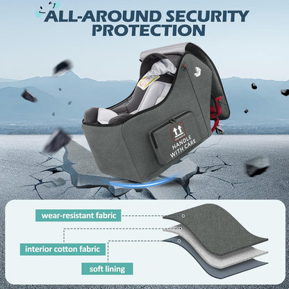 Infant Car Seat Travel Bag for Airplane Padded Car Seat Backpack