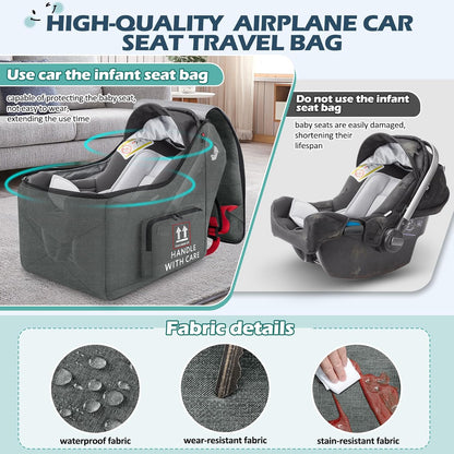 Infant Car Seat Travel Bag for Airplane Padded Car Seat Backpack