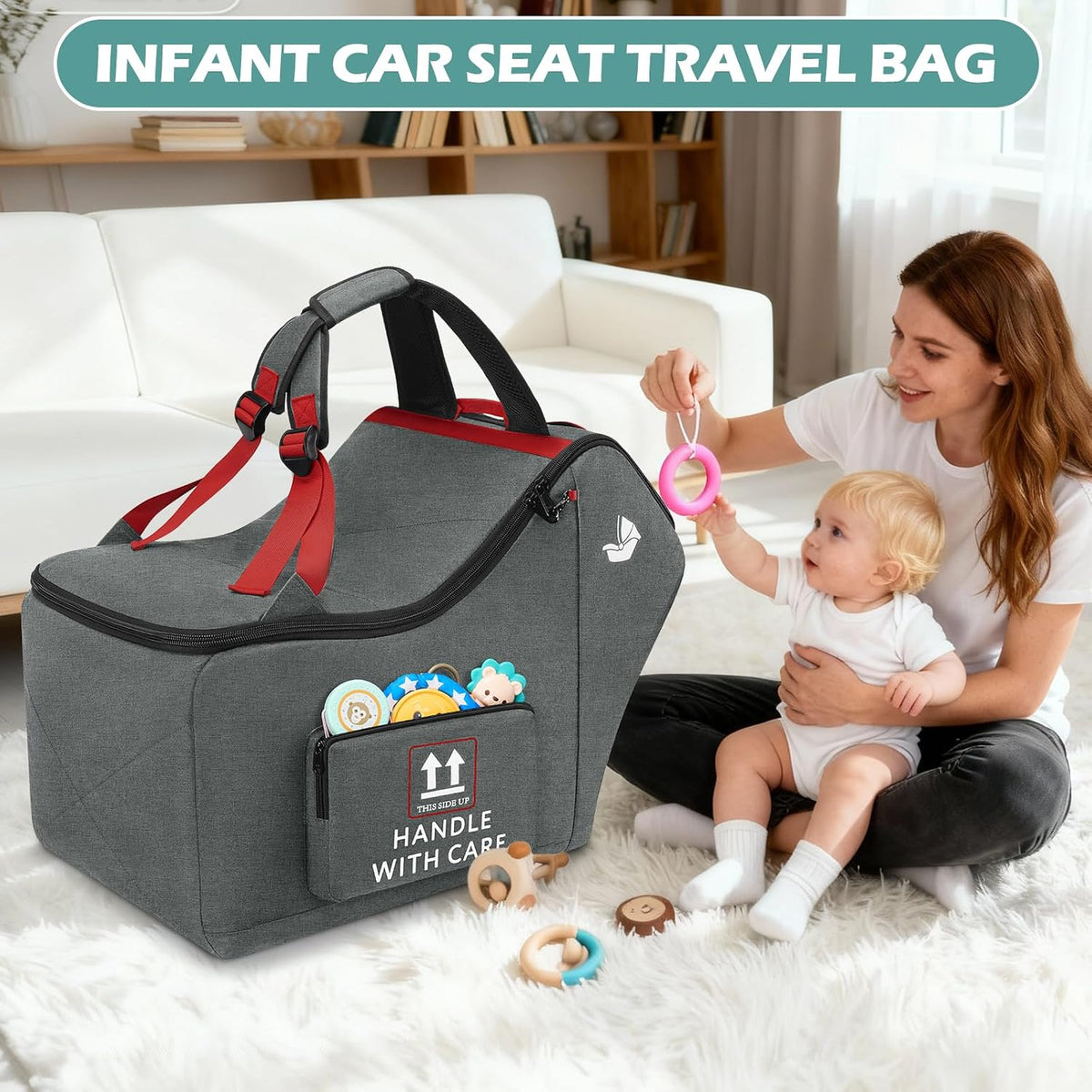 Infant Car Seat Travel Bag for Airplane Padded Car Seat Backpack