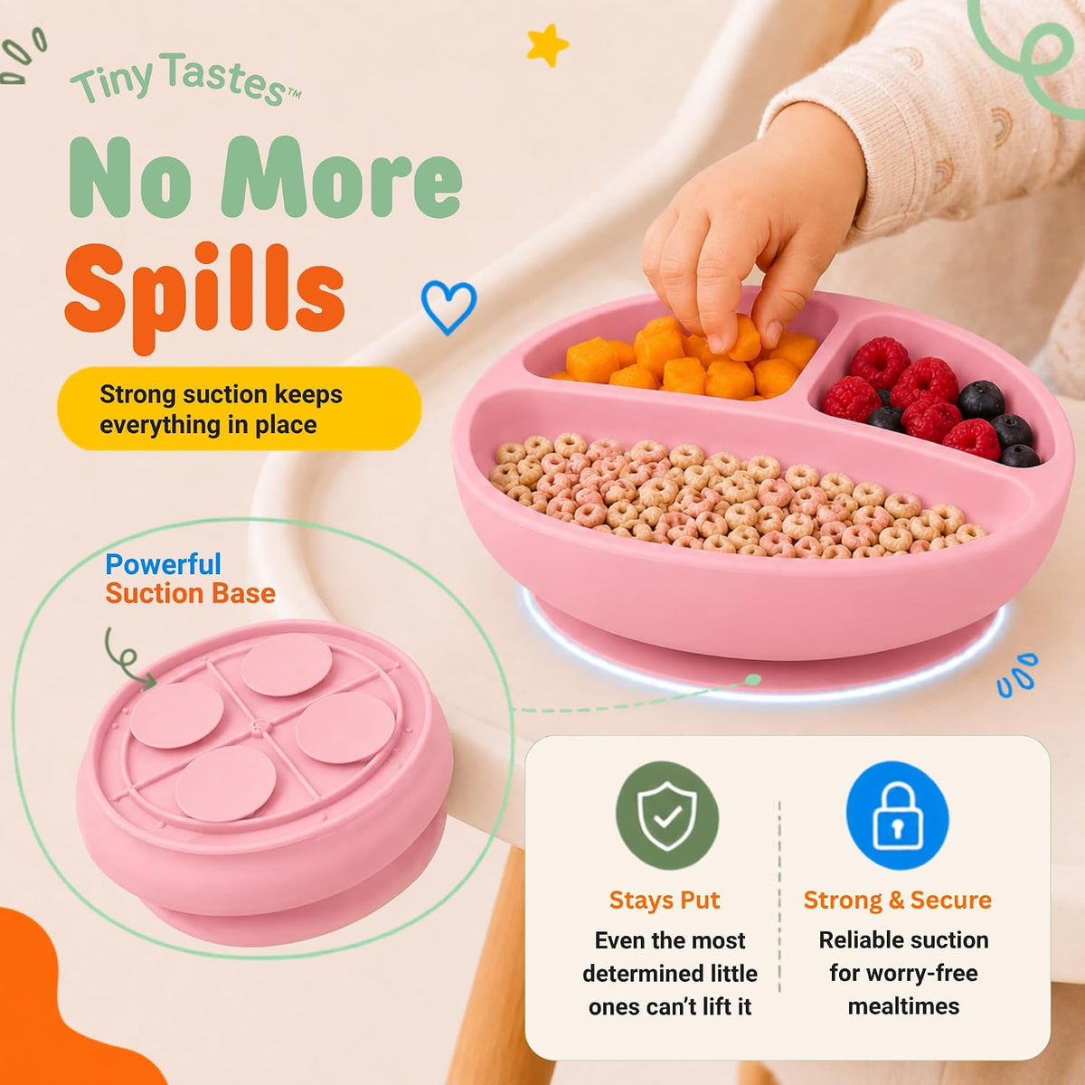 10-Piece Silicone Baby Feeding Set – Baby Led Weaning Supplies with Suction Plate & Bowl, Adjustable Bib, Snack Cup, Spoons & Fork, BPA-Free Baby Feeding Essentials for Toddlers