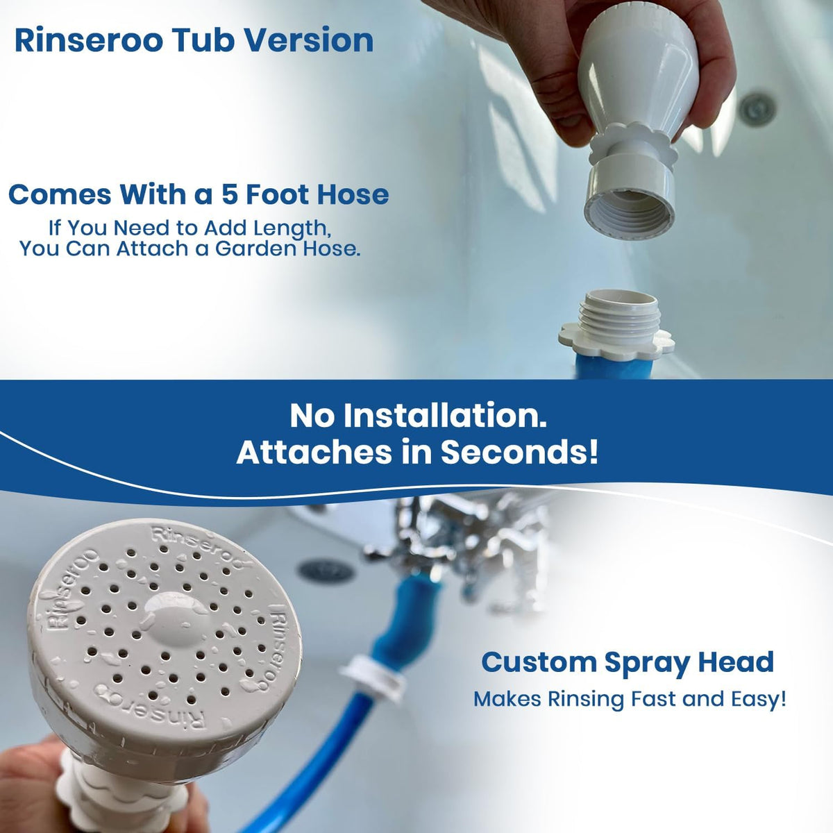 Bundle: No-Install Tub Faucet Sprayer & Scented Hair Catchers - Ultimate Bath & Shower Kit for Home, Pets, and Baby Care