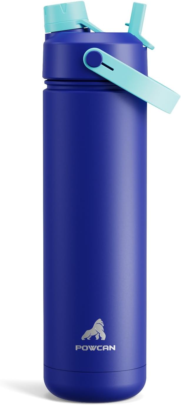 26 oz Insulated Water Bottle with 2-in-1 Straw and Spout Lid, Keep Cold 24H, Leak-Proof, Fits in Car Cup Holder, Stainless Steel Water Bottle for Sports, Gym, Travel, and School (Mousse) - Colors B