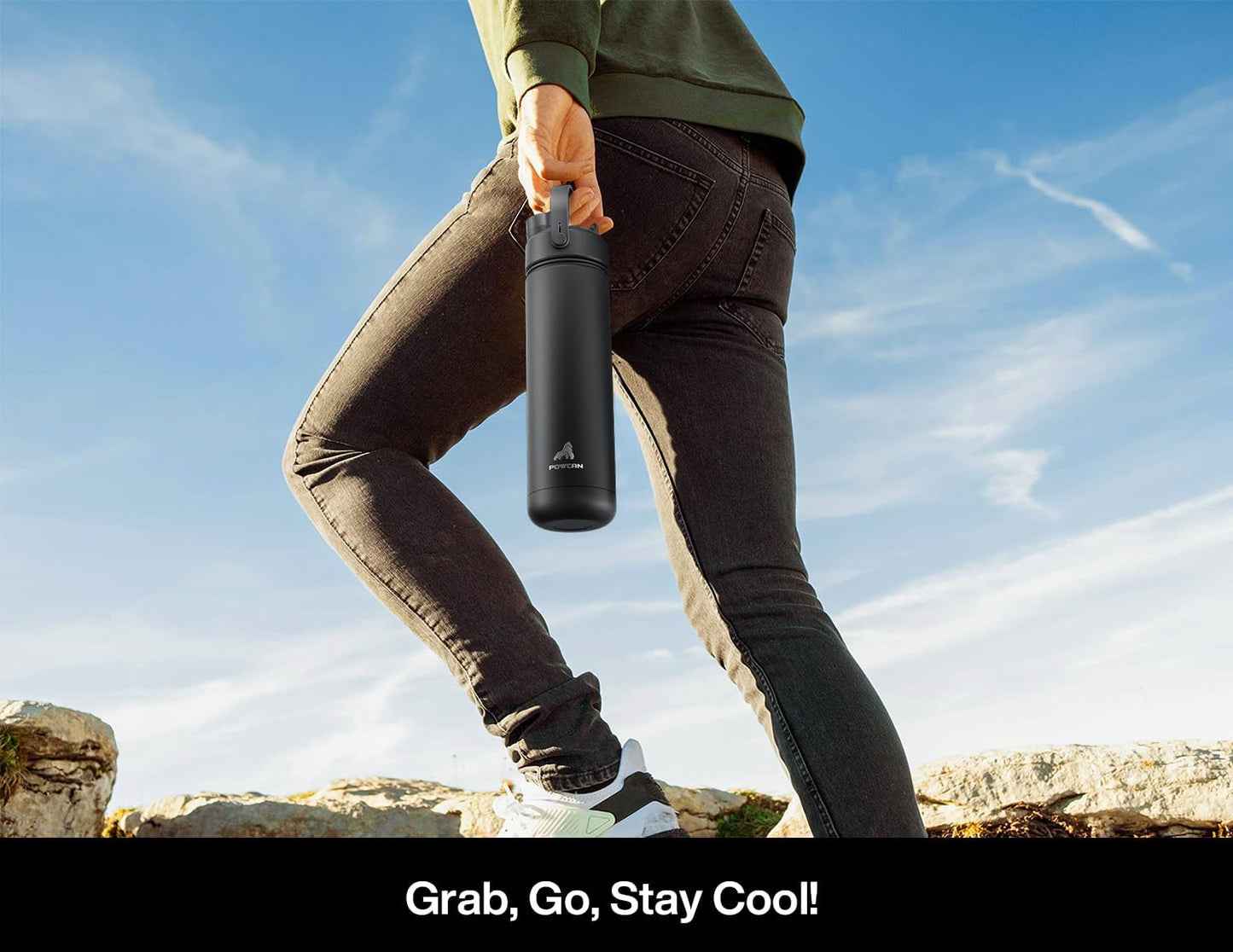 26 oz Insulated Water Bottle with 2-in-1 Straw and Spout Lid, Keep Cold 24H, Leak-Proof, Fits in Car Cup Holder, Stainless Steel Water Bottle for Sports, Gym, Travel, and School (Mousse) - Colors B