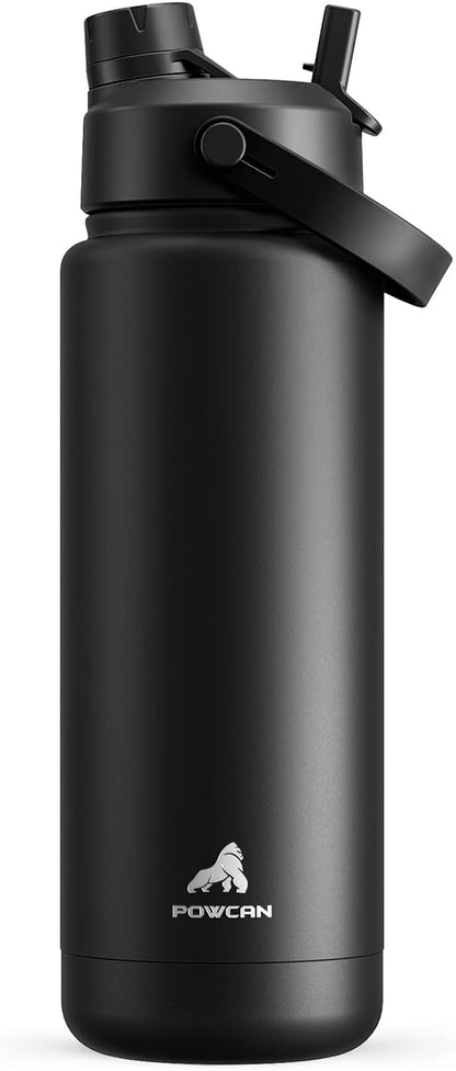 26 oz Insulated Water Bottle with 2-in-1 Straw and Spout Lid, Keep Cold 24H, Leak-Proof, Fits in Car Cup Holder, Stainless Steel Water Bottle for Sports, Gym, Travel, and School (Mousse) - Colors B