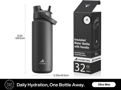 26 oz Insulated Water Bottle with 2-in-1 Straw and Spout Lid, Keep Cold 24H, Leak-Proof, Fits in Car Cup Holder, Stainless Steel Water Bottle for Sports, Gym, Travel, and School (Mousse) - Colors B