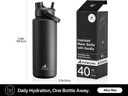 26 oz Insulated Water Bottle with 2-in-1 Straw and Spout Lid, Keep Cold 24H, Leak-Proof, Fits in Car Cup Holder, Stainless Steel Water Bottle for Sports, Gym, Travel, and School (Mousse) - Colors B