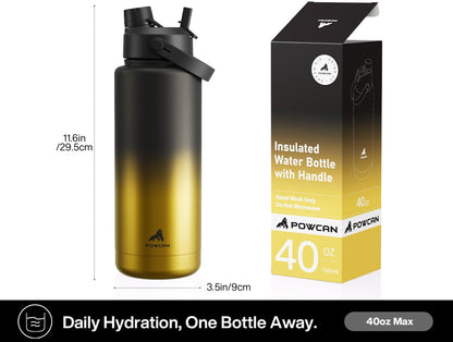 26 oz Insulated Water Bottle with 2-in-1 Straw and Spout Lid, Keep Cold 24H, Leak-Proof, Fits in Car Cup Holder, Stainless Steel Water Bottle for Sports, Gym, Travel, and School (Mousse) - Colors B