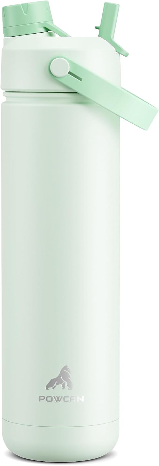 26 oz Insulated Water Bottle with 2-in-1 Straw and Spout Lid, Keep Cold 24H, Leak-Proof, Fits in Car Cup Holder, Stainless Steel Water Bottle for Sports, Gym, Travel, and School (Mousse) - Colors B