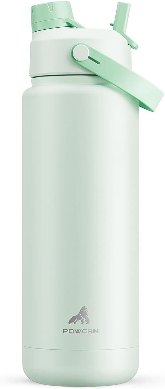 26 oz Insulated Water Bottle with 2-in-1 Straw and Spout Lid, Keep Cold 24H, Leak-Proof, Fits in Car Cup Holder, Stainless Steel Water Bottle for Sports, Gym, Travel, and School (Mousse) - Colors B