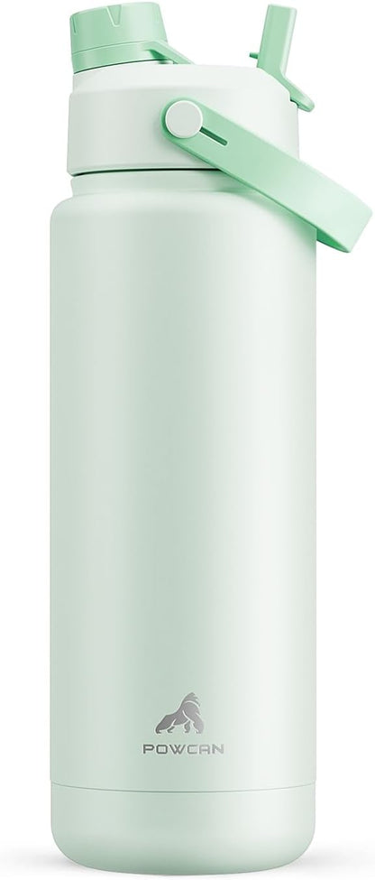 26 oz Insulated Water Bottle with 2-in-1 Straw and Spout Lid, Keep Cold 24H, Leak-Proof, Fits in Car Cup Holder, Stainless Steel Water Bottle for Sports, Gym, Travel, and School (Mousse) - Colors B