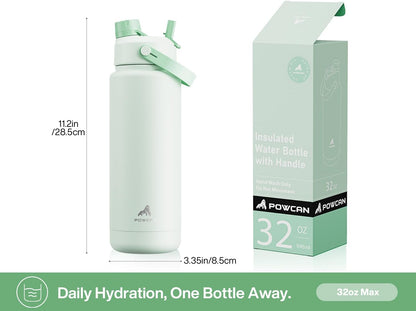 26 oz Insulated Water Bottle with 2-in-1 Straw and Spout Lid, Keep Cold 24H, Leak-Proof, Fits in Car Cup Holder, Stainless Steel Water Bottle for Sports, Gym, Travel, and School (Mousse) - Colors B