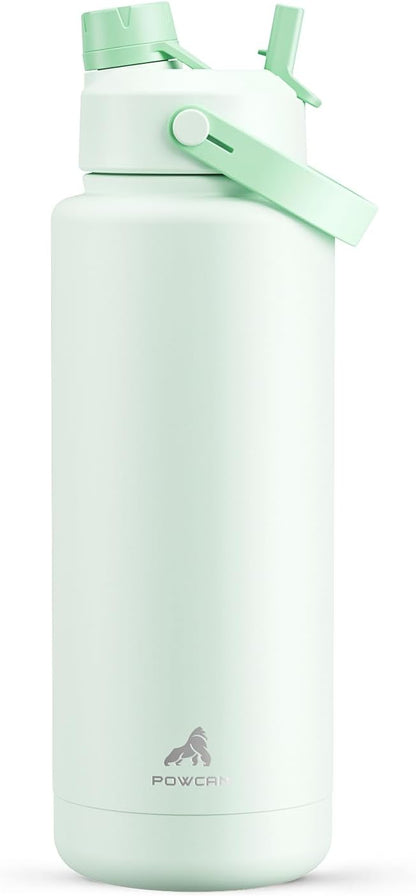 26 oz Insulated Water Bottle with 2-in-1 Straw and Spout Lid, Keep Cold 24H, Leak-Proof, Fits in Car Cup Holder, Stainless Steel Water Bottle for Sports, Gym, Travel, and School (Mousse) - Colors B