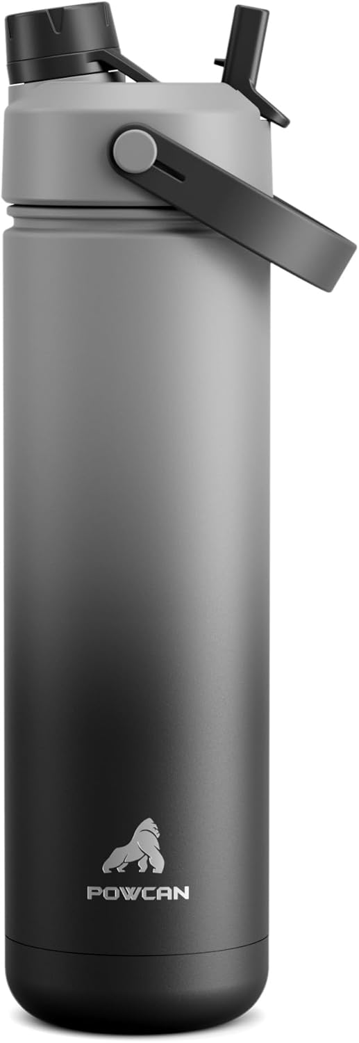 26 oz Insulated Water Bottle with 2-in-1 Straw and Spout Lid, Keep Cold 24H, Leak-Proof, Fits in Car Cup Holder, Stainless Steel Water Bottle for Sports, Gym, Travel, and School (Mousse) - Colors B