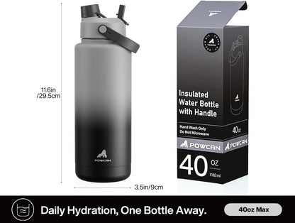 26 oz Insulated Water Bottle with 2-in-1 Straw and Spout Lid, Keep Cold 24H, Leak-Proof, Fits in Car Cup Holder, Stainless Steel Water Bottle for Sports, Gym, Travel, and School (Mousse) - Colors B