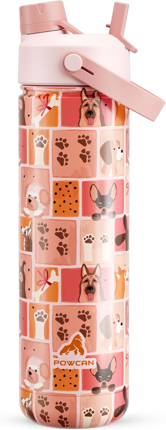 26 oz Insulated Water Bottle with 2-in-1 Straw and Spout Lid, Keep Cold 24H, Leak-Proof, Fits in Car Cup Holder, Stainless Steel Water Bottle for Sports, Gym, Travel, and School (Mousse) - Colors B