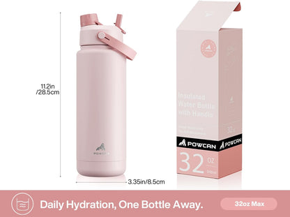 26 oz Insulated Water Bottle with 2-in-1 Straw and Spout Lid, Keep Cold 24H, Leak-Proof, Fits in Car Cup Holder, Stainless Steel Water Bottle for Sports, Gym, Travel, and School (Mousse) - Colors B