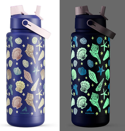 26 oz Insulated Water Bottle with 2-in-1 Straw and Spout Lid, Keep Cold 24H, Leak-Proof, Fits in Car Cup Holder, Stainless Steel Water Bottle for Sports, Gym, Travel, and School (Mousse) - Colors B