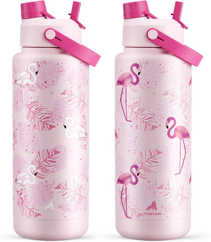 26 oz Insulated Water Bottle with 2-in-1 Straw and Spout Lid, Keep Cold 24H, Leak-Proof, Fits in Car Cup Holder, Stainless Steel Water Bottle for Sports, Gym, Travel, and School (Mousse) - Colors B