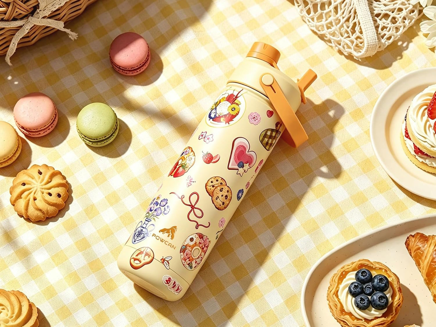 26 oz Insulated Water Bottle with 2-in-1 Straw and Spout Lid, Keep Cold 24H, Leak-Proof, Fits in Car Cup Holder, Stainless Steel Water Bottle for Sports, Gym, Travel, and School (Mousse) - Colors B