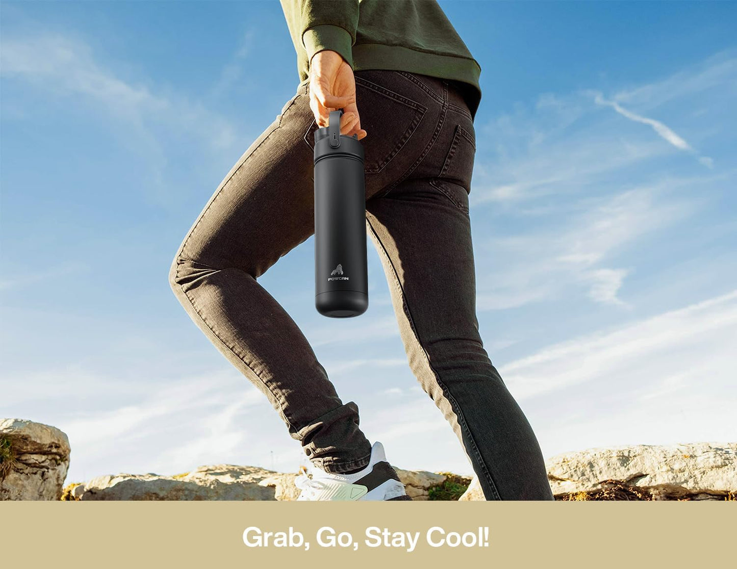 26 oz Insulated Water Bottle with 2-in-1 Straw and Spout Lid, Keep Cold 24H, Leak-Proof, Fits in Car Cup Holder, Stainless Steel Water Bottle for Sports, Gym, Travel, and School (Mousse) - Colors B