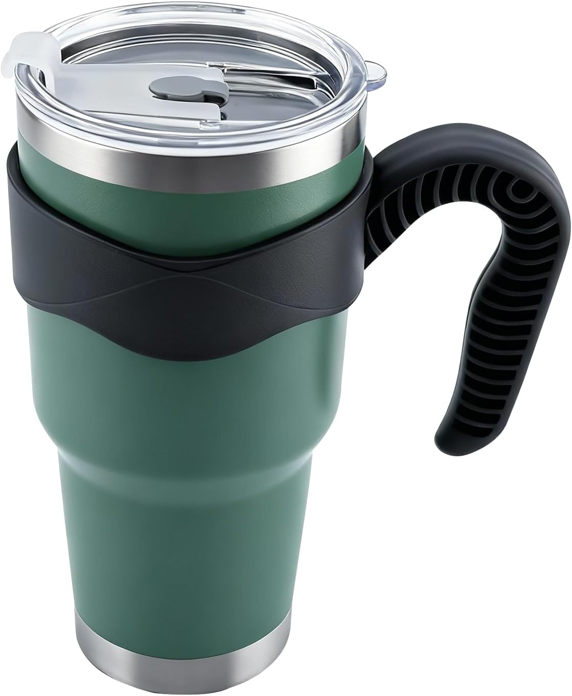 30oz Insulated Tumbler with Handle and Straw Stainless Steel Mug,Silver | Double Wall Vacuum Cup for Hot and Cold Beverages, Leak-Proof and Zero Condensation Design for Commute, Office, and Travel