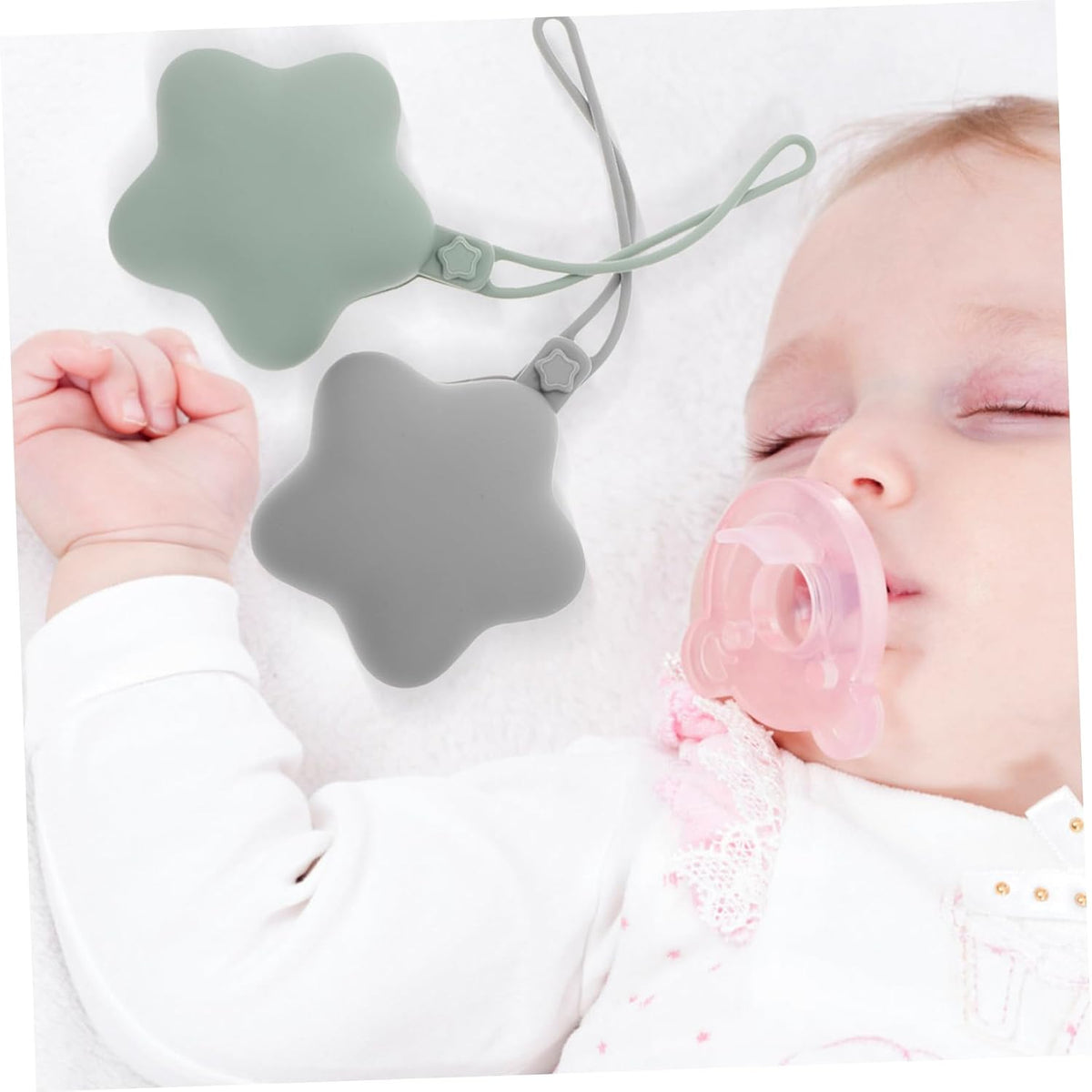 2PCS Portable Silicone Pacifier Holder Case for Babies Waterproof Diaper Bag Storage Pouch Dustproof and Easy to Pacifiers