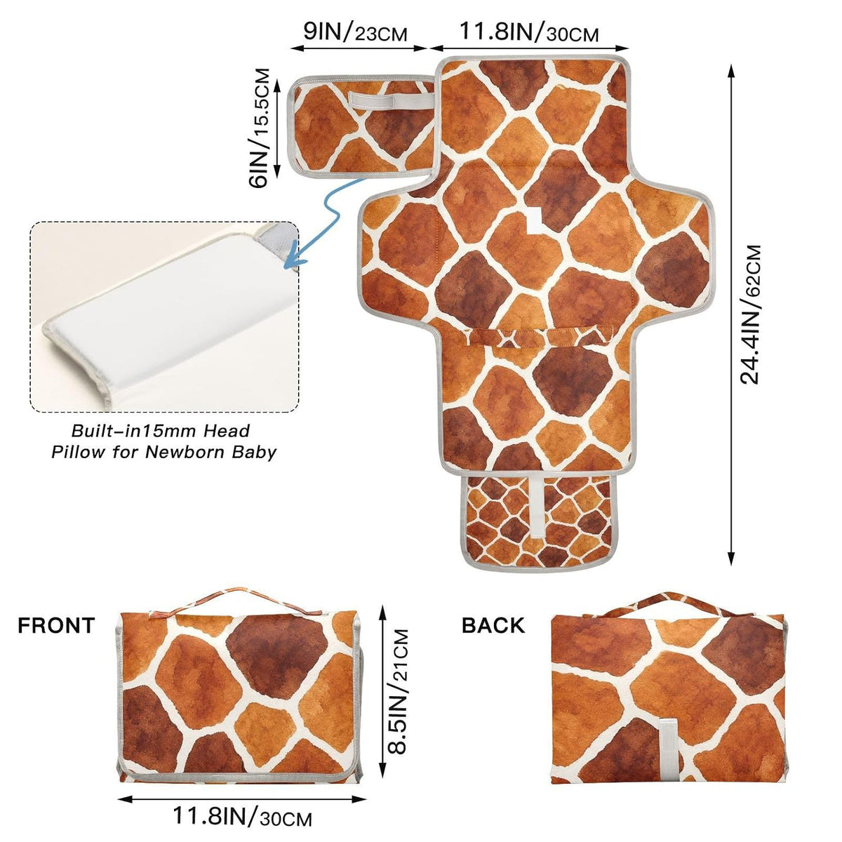 Giraffe Skin Pattern Portable Diaper Changing Pad Baby Gear