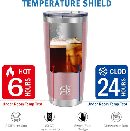 20oz Tumbler, Stainless Steel Vacuum Insulated Coffee Travel Mug, Double Wall Powder Coated Insulated Coffee Mug Travel Mug with Lid Thermal Cup for Outdoor (Navy Blue, 1 Pack)