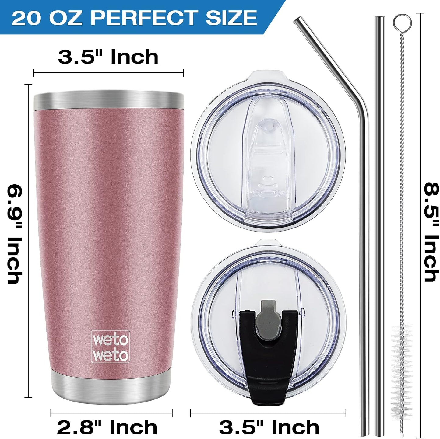 20oz Tumbler, Stainless Steel Vacuum Insulated Coffee Travel Mug, Double Wall Powder Coated Insulated Coffee Mug Travel Mug with Lid Thermal Cup for Outdoor (Navy Blue, 1 Pack)