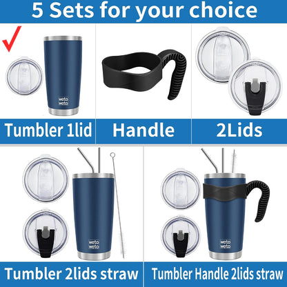 20oz Tumbler, Stainless Steel Vacuum Insulated Coffee Travel Mug, Double Wall Powder Coated Insulated Coffee Mug Travel Mug with Lid Thermal Cup for Outdoor (Navy Blue, 1 Pack)
