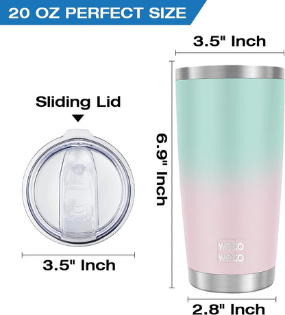 20oz Tumbler, Stainless Steel Vacuum Insulated Coffee Travel Mug, Double Wall Powder Coated Insulated Coffee Mug Travel Mug with Lid Thermal Cup for Outdoor (Navy Blue, 1 Pack)