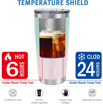 20oz Tumbler, Stainless Steel Vacuum Insulated Coffee Travel Mug, Double Wall Powder Coated Insulated Coffee Mug Travel Mug with Lid Thermal Cup for Outdoor (Navy Blue, 1 Pack)