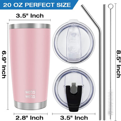 20oz Tumbler, Stainless Steel Vacuum Insulated Coffee Travel Mug, Double Wall Powder Coated Insulated Coffee Mug Travel Mug with Lid Thermal Cup for Outdoor (Navy Blue, 1 Pack)