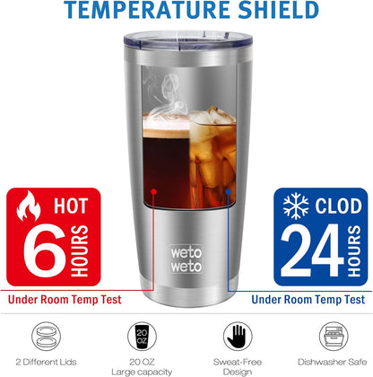 20oz Tumbler, Stainless Steel Vacuum Insulated Coffee Travel Mug, Double Wall Powder Coated Insulated Coffee Mug Travel Mug with Lid Thermal Cup for Outdoor (Navy Blue, 1 Pack)