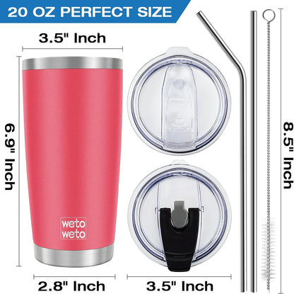 20oz Tumbler, Stainless Steel Vacuum Insulated Coffee Travel Mug, Double Wall Powder Coated Insulated Coffee Mug Travel Mug with Lid Thermal Cup for Outdoor (Navy Blue, 1 Pack)