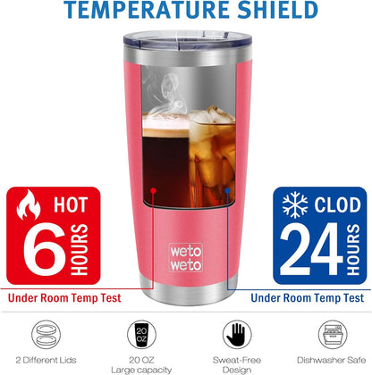 20oz Tumbler, Stainless Steel Vacuum Insulated Coffee Travel Mug, Double Wall Powder Coated Insulated Coffee Mug Travel Mug with Lid Thermal Cup for Outdoor (Navy Blue, 1 Pack)