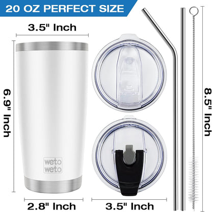 20oz Tumbler, Stainless Steel Vacuum Insulated Coffee Travel Mug, Double Wall Powder Coated Insulated Coffee Mug Travel Mug with Lid Thermal Cup for Outdoor (Navy Blue, 1 Pack)