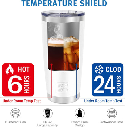 20oz Tumbler, Stainless Steel Vacuum Insulated Coffee Travel Mug, Double Wall Powder Coated Insulated Coffee Mug Travel Mug with Lid Thermal Cup for Outdoor (Navy Blue, 1 Pack)