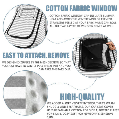 Car Seat Covers for Babies,Baby Car Seat Cover for Boys Girls,Stripe Print