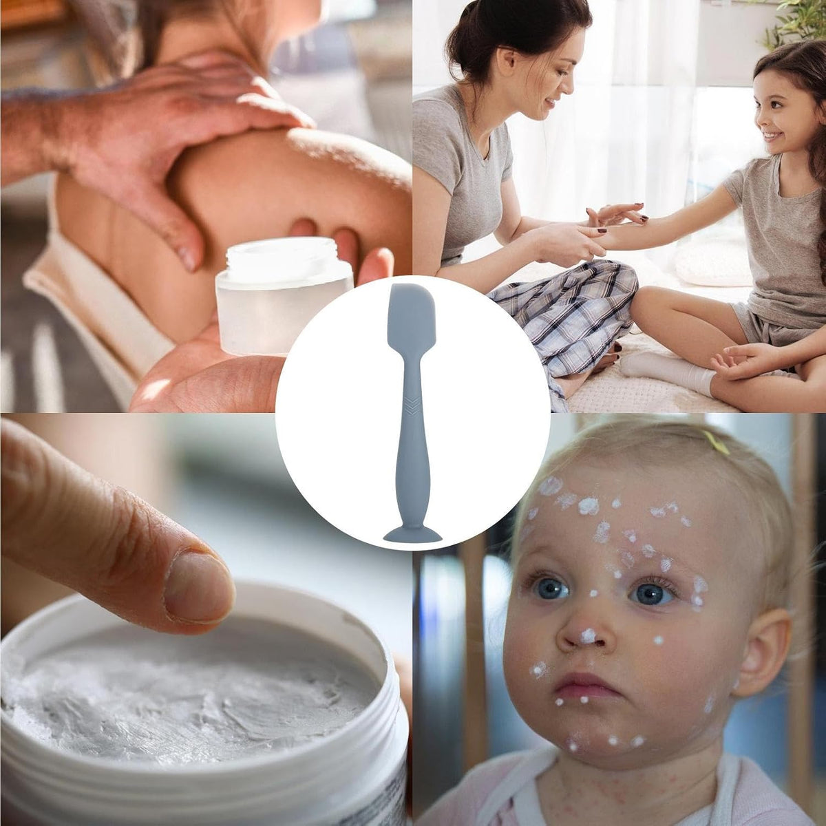 Diaper Cream Spatula – Soft Silicone Applicator, Bottom Brush, Nappy Rash Cream Tool, Easy Hygienic Safe | Butt Paste, Ideal For Diaper Changing Bath Care Home Travel Use