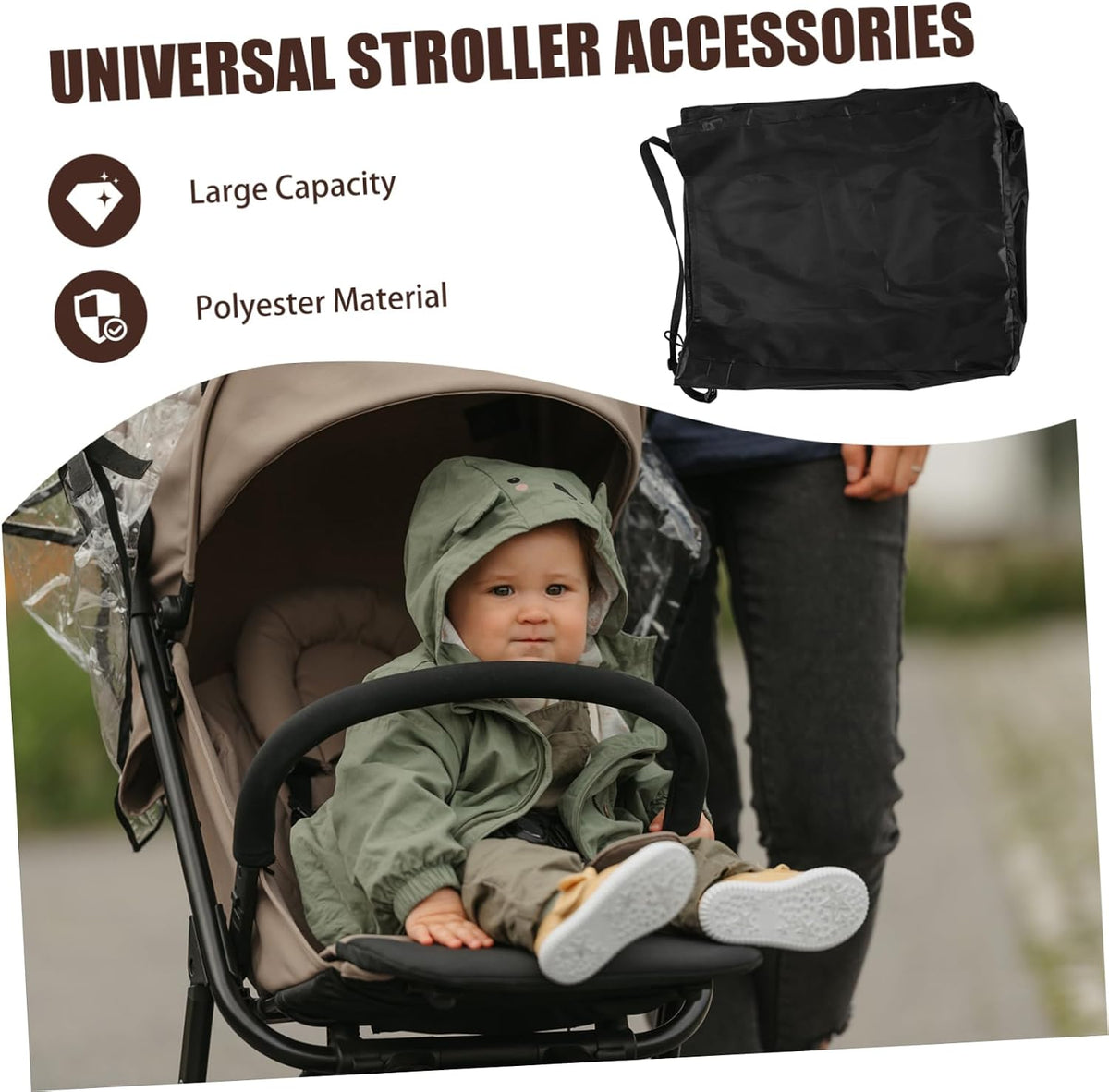 Portable Stroller Bag for Airplane Travel Large Capacity Stroller Shoulder Strap Fit for Gate Check