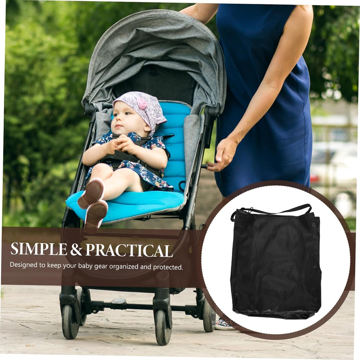 Portable Stroller Bag for Airplane Travel Large Capacity Stroller Shoulder Strap Fit for Gate Check