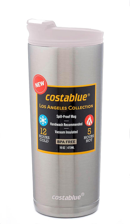 Travel Coffee Mug - 16 Oz. Stainless Steel Insulated Coffee Mug, Leak Proof Tumbler w/Dishwasher Safe Lid, Double Wall Travel Coffee Cup, Reusable Insulated Tumbler for Hot & Cold Beverages…