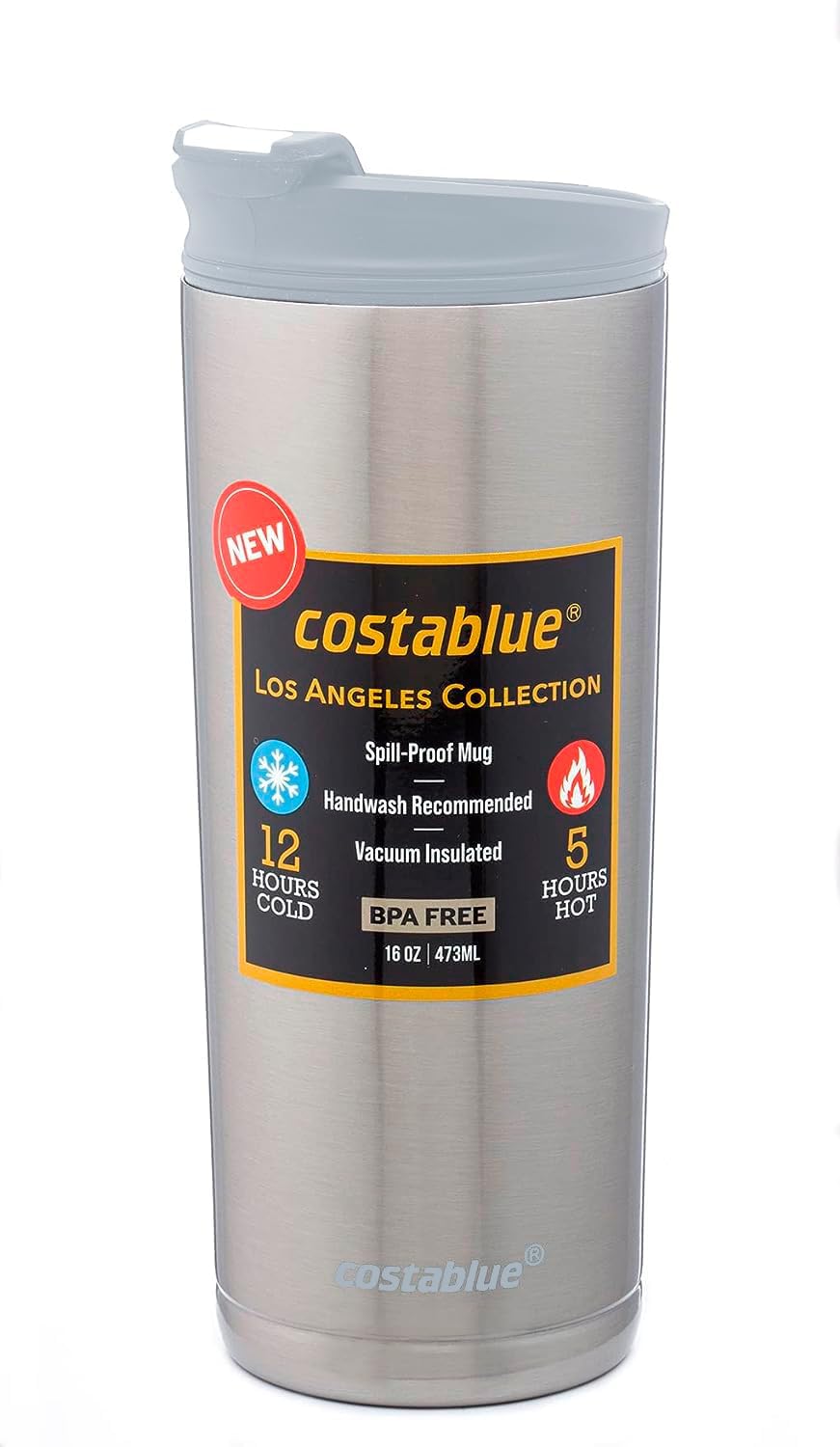 Travel Coffee Mug - 16 Oz. Stainless Steel Insulated Coffee Mug, Leak Proof Tumbler w/Dishwasher Safe Lid, Double Wall Travel Coffee Cup, Reusable Insulated Tumbler for Hot & Cold Beverages…
