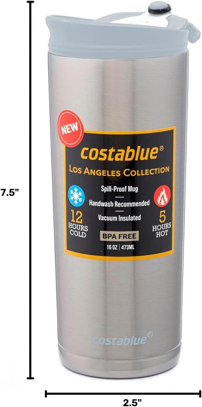 Travel Coffee Mug - 16 Oz. Stainless Steel Insulated Coffee Mug, Leak Proof Tumbler w/Dishwasher Safe Lid, Double Wall Travel Coffee Cup, Reusable Insulated Tumbler for Hot & Cold Beverages…