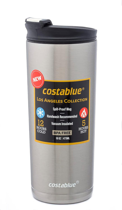 Travel Coffee Mug - 16 Oz. Stainless Steel Insulated Coffee Mug, Leak Proof Tumbler w/Dishwasher Safe Lid, Double Wall Travel Coffee Cup, Reusable Insulated Tumbler for Hot & Cold Beverages…