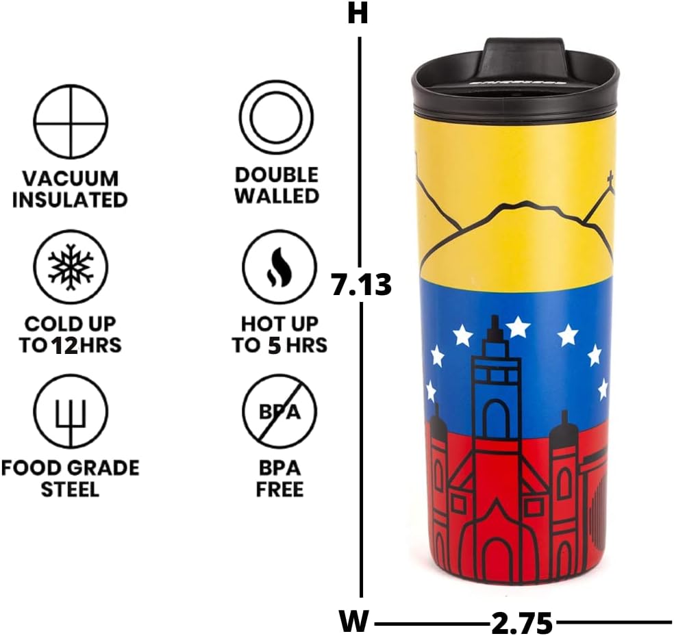 Travel Coffee Mug - 16 Oz. Stainless Steel Insulated Coffee Mug, Leak Proof Tumbler w/Dishwasher Safe Lid, Double Wall Travel Coffee Cup, Reusable Insulated Tumbler for Hot & Cold Beverages…